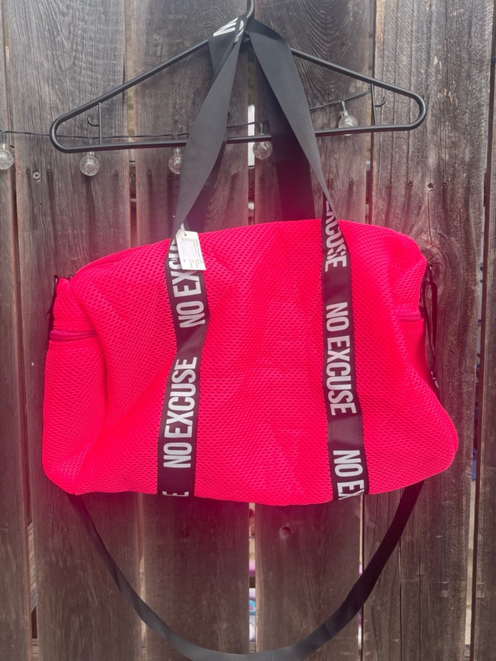 No Excuse Hot Pink Mesh Weekender Tote